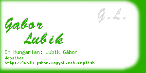 gabor lubik business card