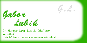 gabor lubik business card